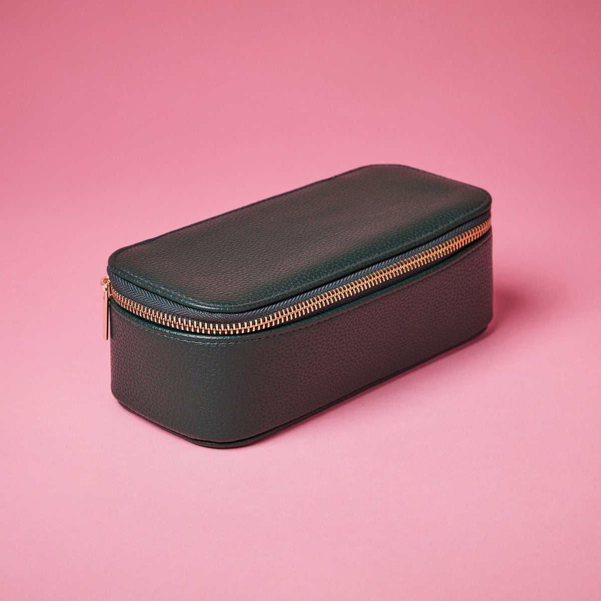 Beauty Pie X Pati Dubroff Dark Green Vegan Leather Makeup Case