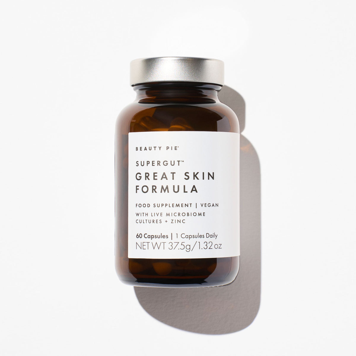 Supergut Great Skin Formula Microbiome Live Culture Capsules + Zinc