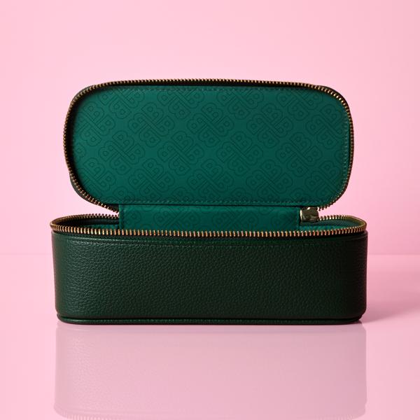 Beauty Pie X Pati Dubroff Dark Green Vegan Leather Makeup Case